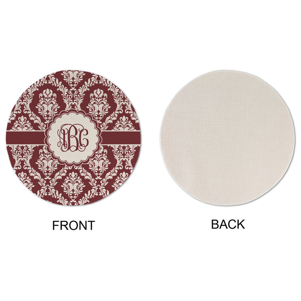 Maroon & White Round Linen Placemats - APPROVAL (single sided)
