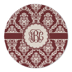 Maroon & White Round Linen Placemat (Personalized)