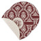 Maroon & White Round Linen Placemats - MAIN (Single Sided)