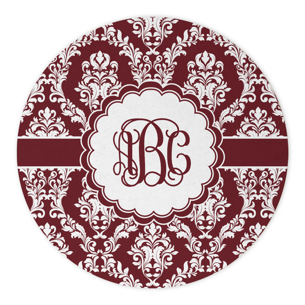 Maroon & White Round Paper Coaster - Approval