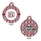 Maroon & White Round Pet ID Tag - Large - Approval