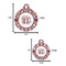 Maroon & White Round Pet ID Tag - Large - Comparison Scale