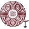 Maroon & White Round Table Top