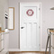 Maroon & White Round Wall Decal on Door