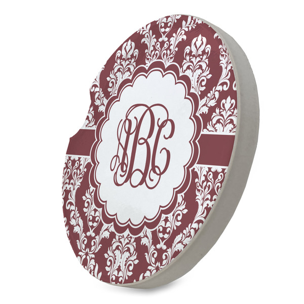 Maroon & White Sandstone Car Coaster - STANDING ANGLE