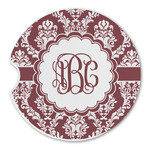 Maroon & White Sandstone Car Coaster - Single (Personalized)