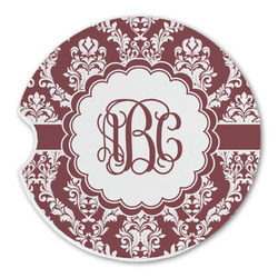 Maroon & White Sandstone Car Coaster - Single (Personalized)
