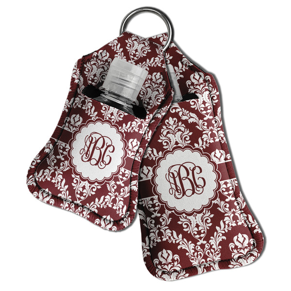 Maroon & White Sanitizer Holder Keychain - Both in Case (PARENT)