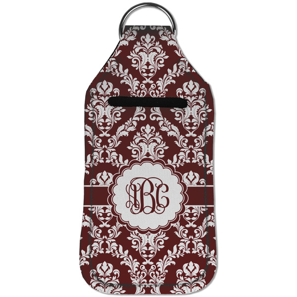 Maroon & White Sanitizer Holder Keychain - Large (Front)