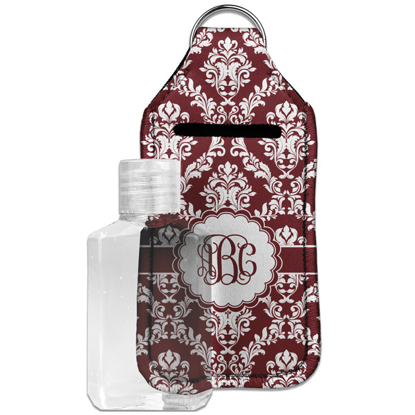 Custom Maroon & White Hand Sanitizer & Keychain Holder - Large (Personalized)
