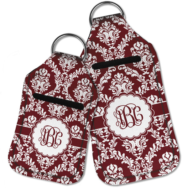 Maroon & White Sanitizer Holder Keychain - Parent Main