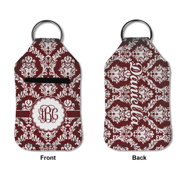 Maroon & White Sanitizer Holder Keychain - Small APPROVAL (Flat)