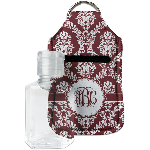 Custom Maroon & White Hand Sanitizer & Keychain Holder (Personalized)