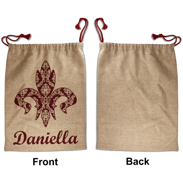 Maroon & White Santa Bag - Approval - Front