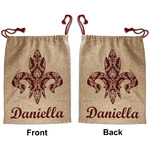 Maroon & White Santa Sack - Front & Back (Personalized)