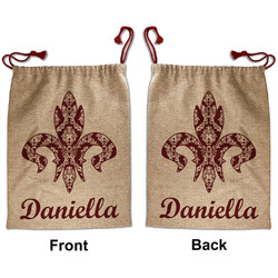 Maroon & White Santa Sack - Front & Back (Personalized)