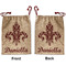 Maroon & White Santa Sack - Front & Back (Personalized)