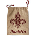 Maroon & White Santa Sack - Front (Personalized)