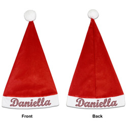 Maroon & White Santa Hat - Front & Back (Personalized)