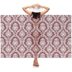 Maroon & White Sheer Sarong