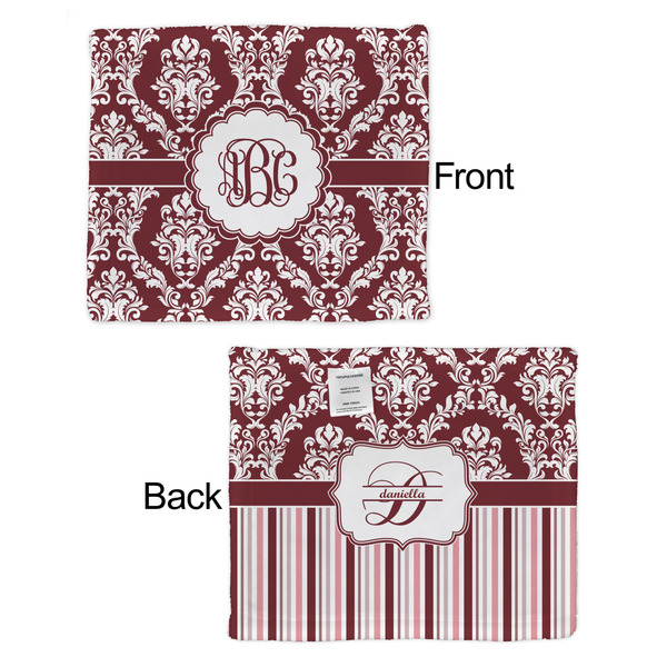 Maroon & White Security Blanket - Front & Back View