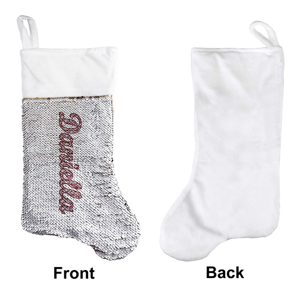 Maroon & White Sequin Stocking - Approval