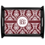 Maroon & White Black Wooden Tray - Large (Personalized)