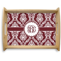 Maroon & White Natural Wooden Tray - Large (Personalized)