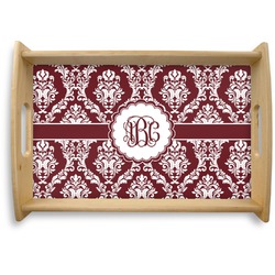 Maroon & White Natural Wooden Tray - Small (Personalized)