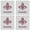 Maroon & White Set of 4 Sandstone Coasters - See All 4 View