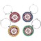 Maroon & White Wine Charms (Set of 4) (Personalized)