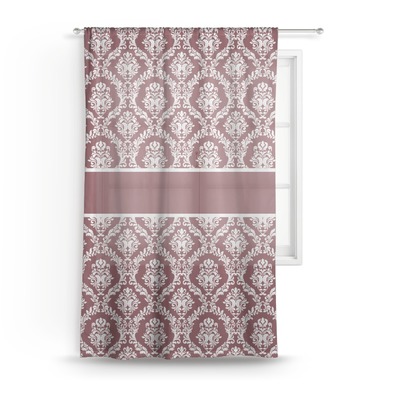Maroon & White Sheer Curtain - 50"x84" (Personalized)