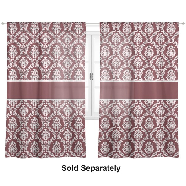 Maroon & White Sheer Curtains