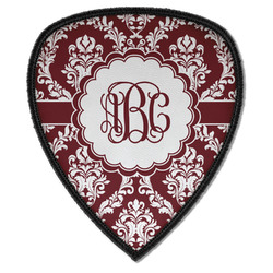 Maroon & White Iron on Shield Patch A w/ Monogram