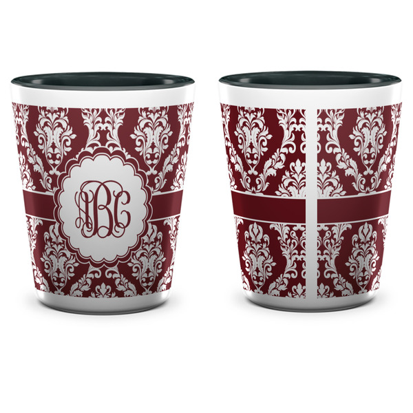Maroon & White Shot Glass - Two Tone - APPROVAL