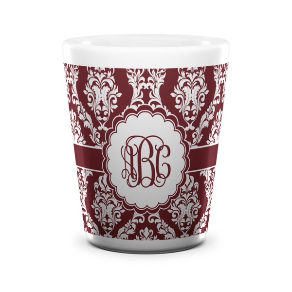 Maroon & White Shot Glass - White - FRONT