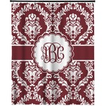 Maroon & White Extra Long Shower Curtain - 70"x84" (Personalized)