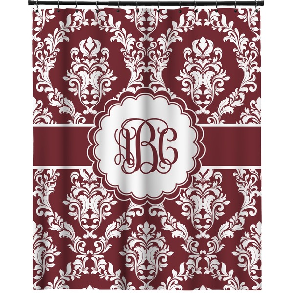 Custom Maroon & White Extra Long Shower Curtain - 70"x84" (Personalized)