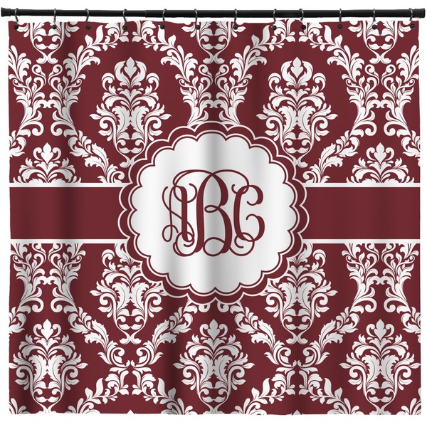 Custom Maroon & White Shower Curtain - Custom Size (Personalized)