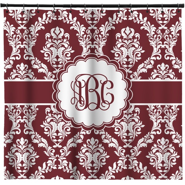 Custom Maroon & White Shower Curtain - 71" x 74" (Personalized)