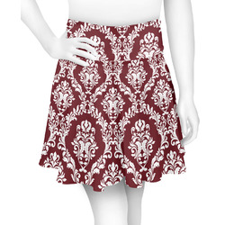 Maroon & White Skater Skirt - X Large