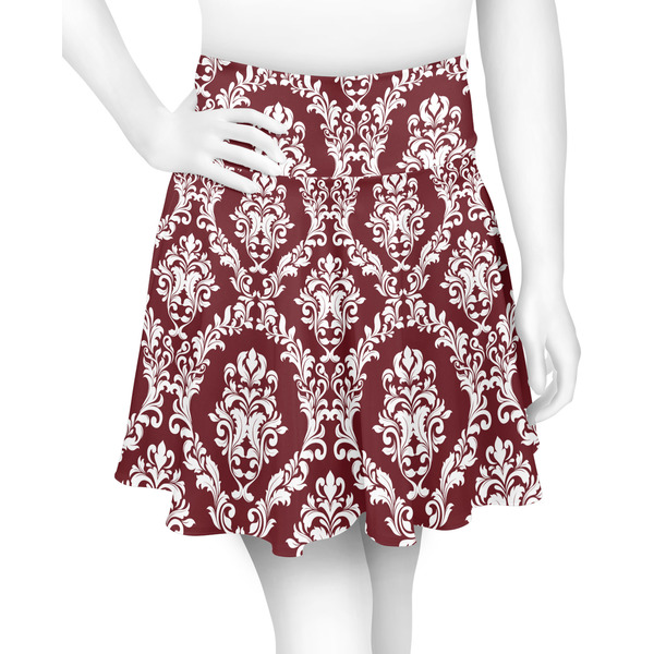 Custom Maroon & White Skater Skirt - X Large