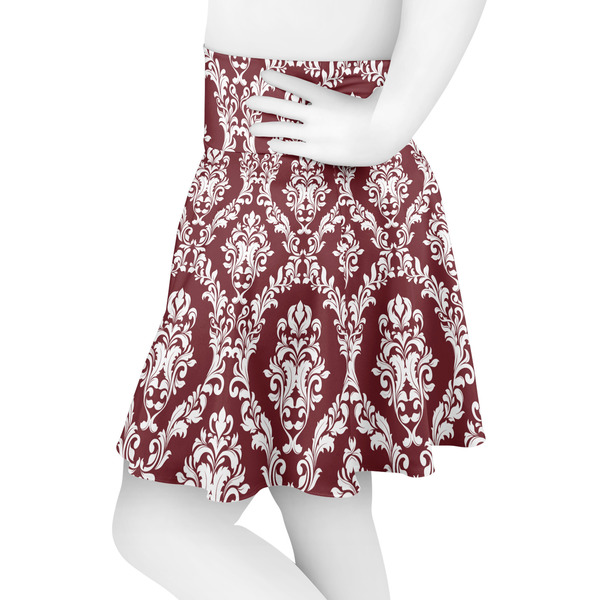 Maroon & White Skater Skirt - Side