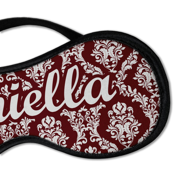 Maroon & White Sleeping Eye Mask - DETAIL Large