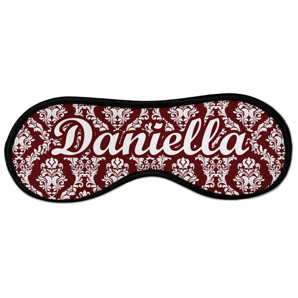 Custom Maroon & White Sleeping Eye Masks - Large (Personalized)