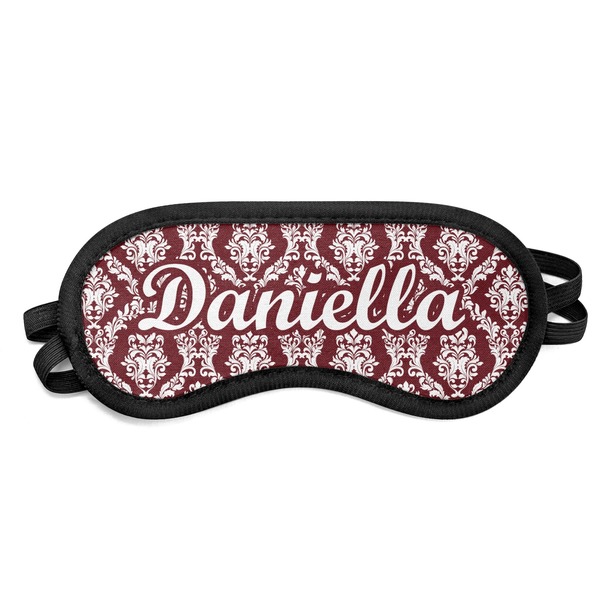 Custom Maroon & White Sleeping Eye Mask - Small (Personalized)