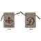 Maroon & White Small Burlap Gift Bag - Front and Back