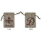 Maroon & White Small Burlap Gift Bag - Front & Back (Personalized)