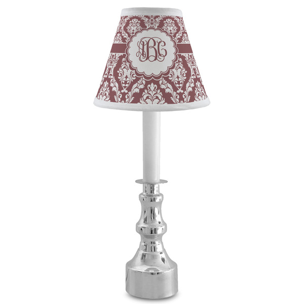 Maroon & White Small Chandelier Lamp - LIFESTYLE (on candle stick)