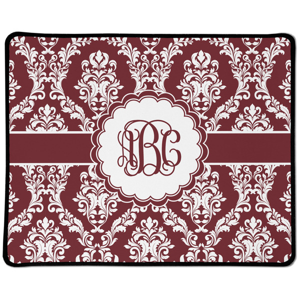 Custom Maroon & White Large Gaming Mouse Pad - 12.5" x 10" (Personalized)